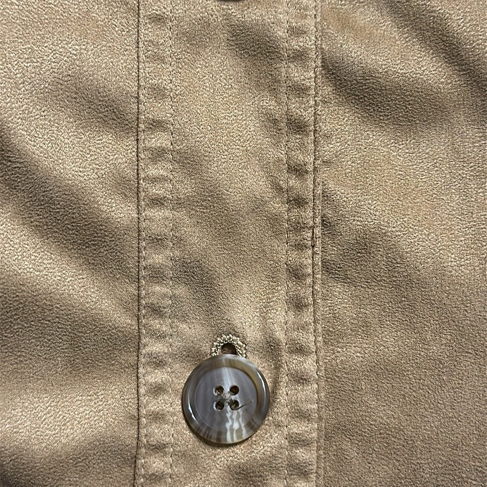 Coldwater Creek Button Up Jacket with Pockets Suede Like Material Size 20 - Picture 10 of 17